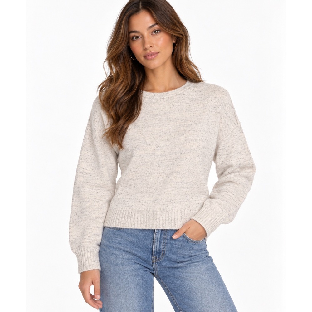 Brandy Melville Sweater British Wool Raglan Minimalist Coquette OS Light Grey
